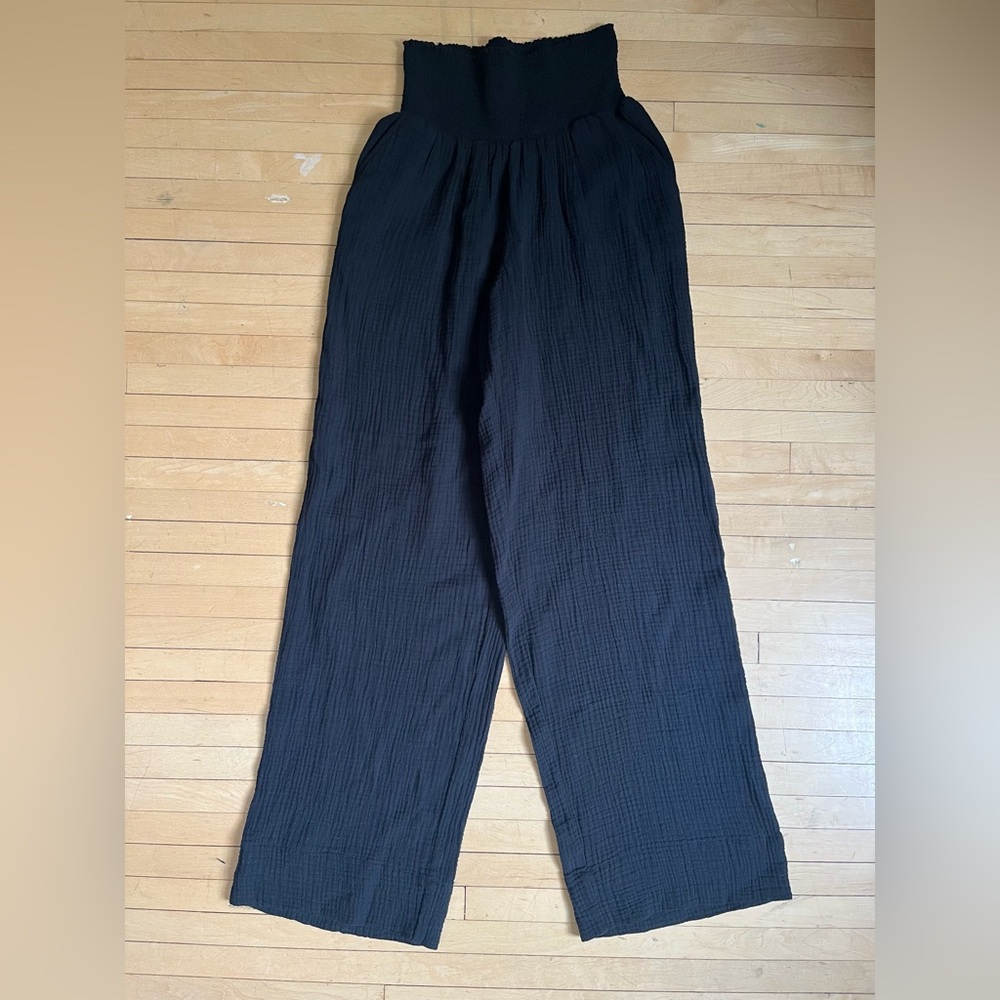 Isabel Maternity Cotton Gauze Wide Leg Pants